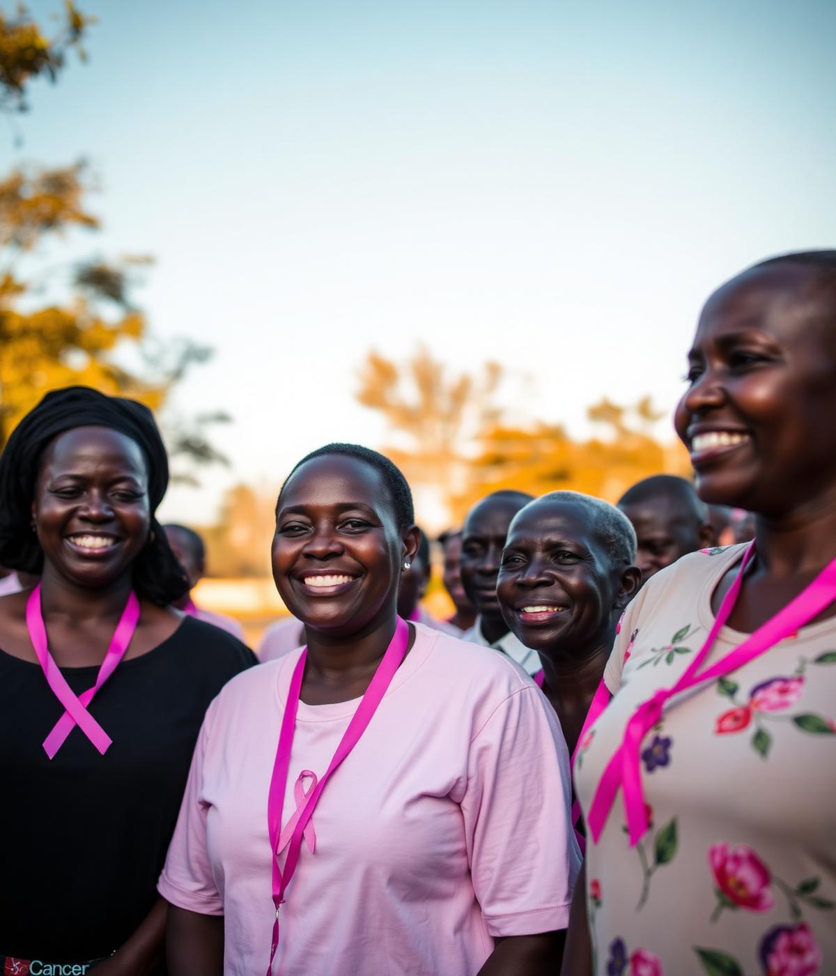 African women united at a community cancer awareness campaign